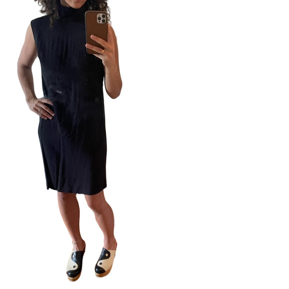 Jesse Kamm Open V-Back Mock Neck Black Dress XS | Collector’s Piece - Picture 9 of 10